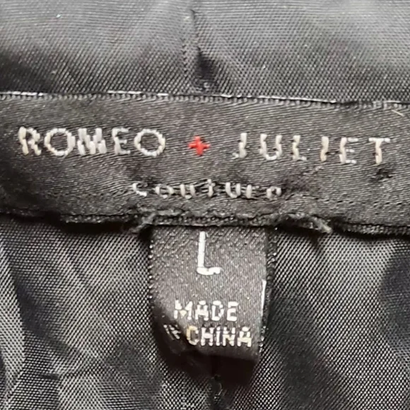 Romeo + Juliet Black Faux Leather Moto Jacket Size L - Picture 2 of 7